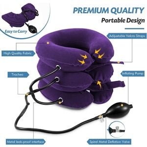 Purple Inflatable Neck Traction Device